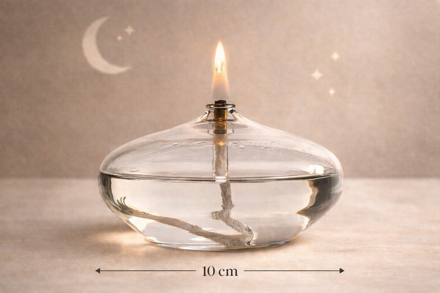 ElunaLiving Aura Glazen Olielamp – Handgemaakt Design