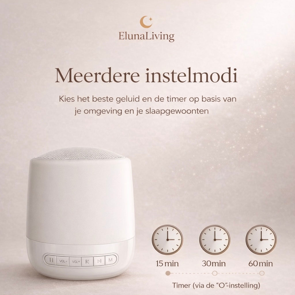 Eluna MoonRest™ – 28 Natuurlijke Slaapgeluiden & Nachtlicht