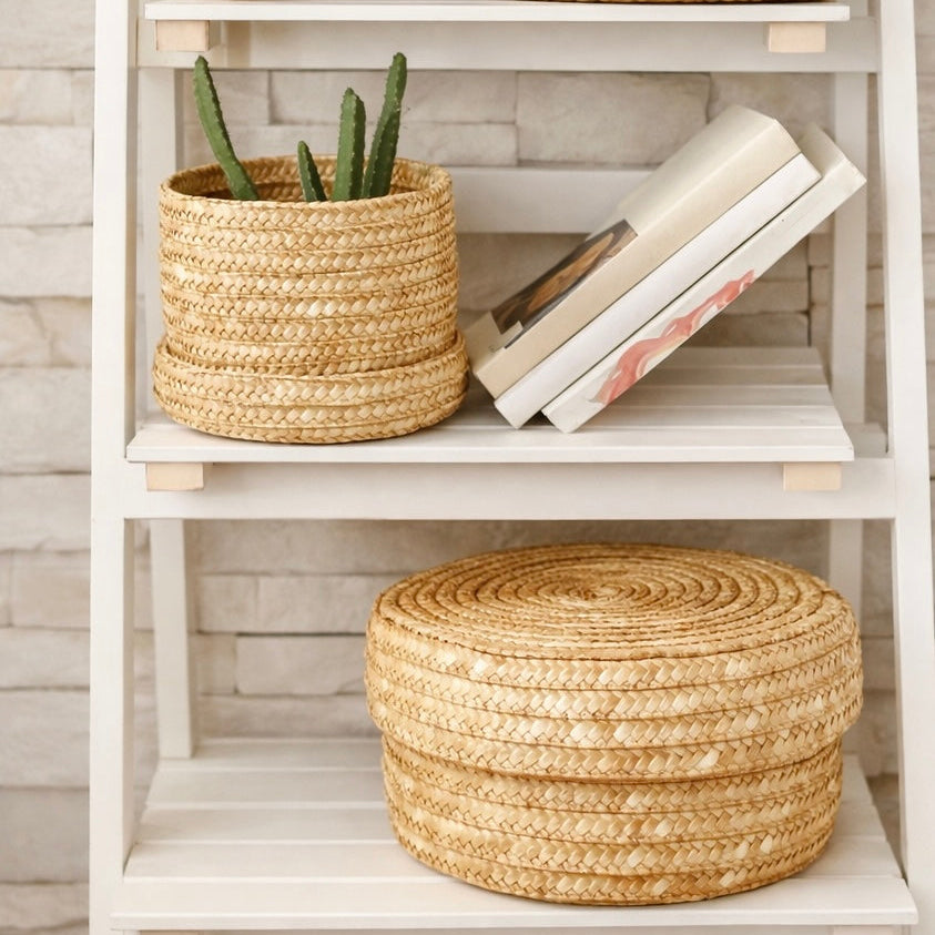 Eluna Artisan Bamboe Opbergmand met Deksel - Eluna Nara™ Collectie