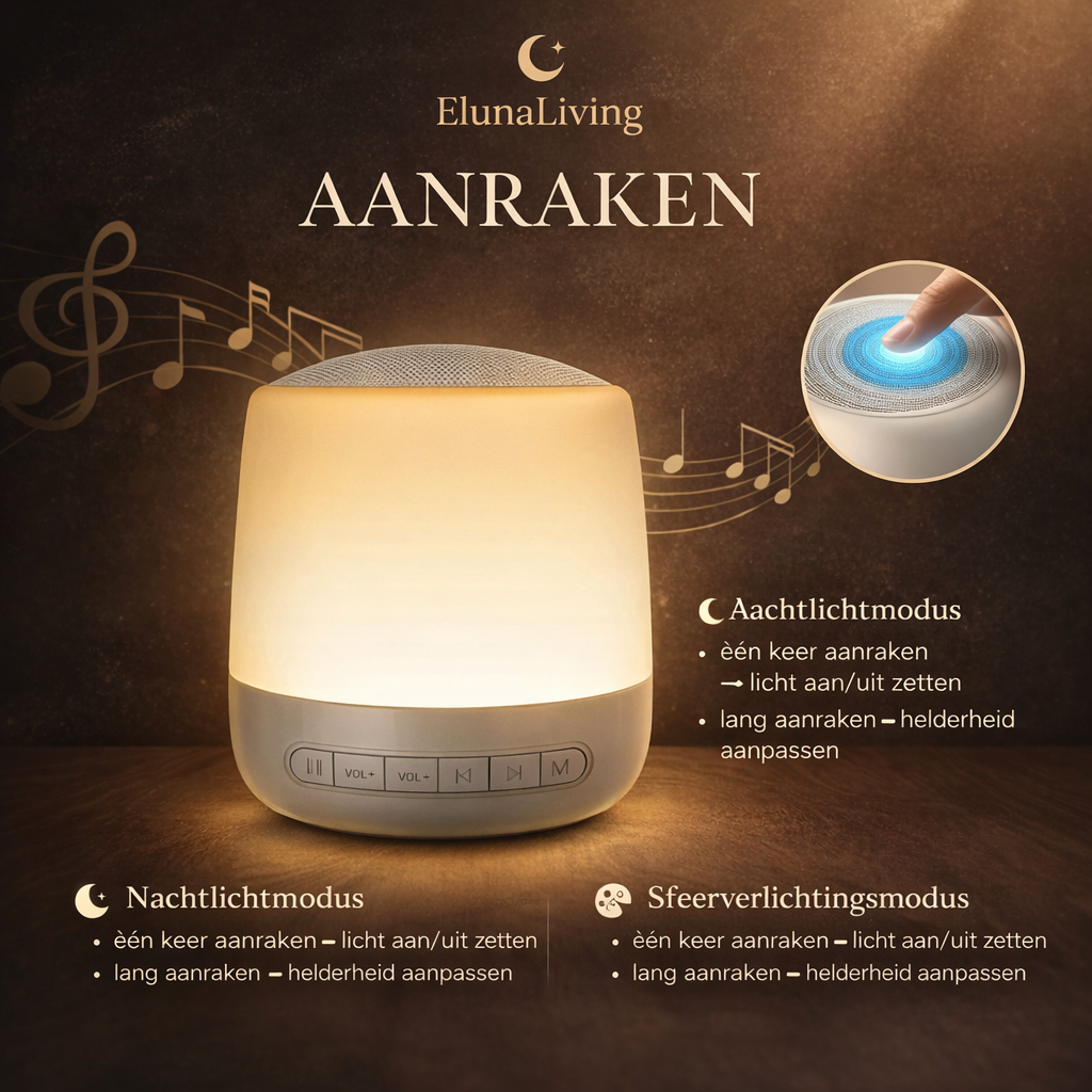 Eluna MoonRest™ – 28 Natuurlijke Slaapgeluiden & Nachtlicht
