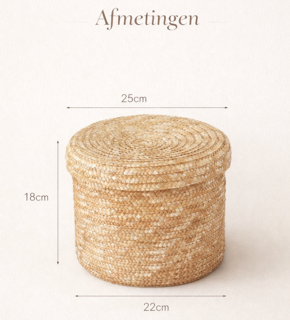 Eluna Artisan Bamboe Opbergmand met Deksel - Eluna Nara™ Collectie