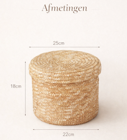 Eluna Artisan Bamboe Opbergmand met Deksel - Eluna Nara™ Collectie