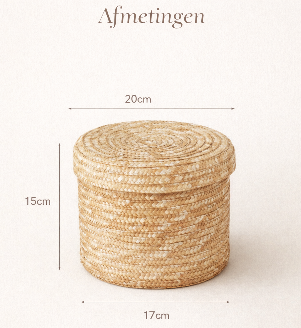 Eluna Artisan Bamboe Opbergmand met Deksel - Eluna Nara™ Collectie