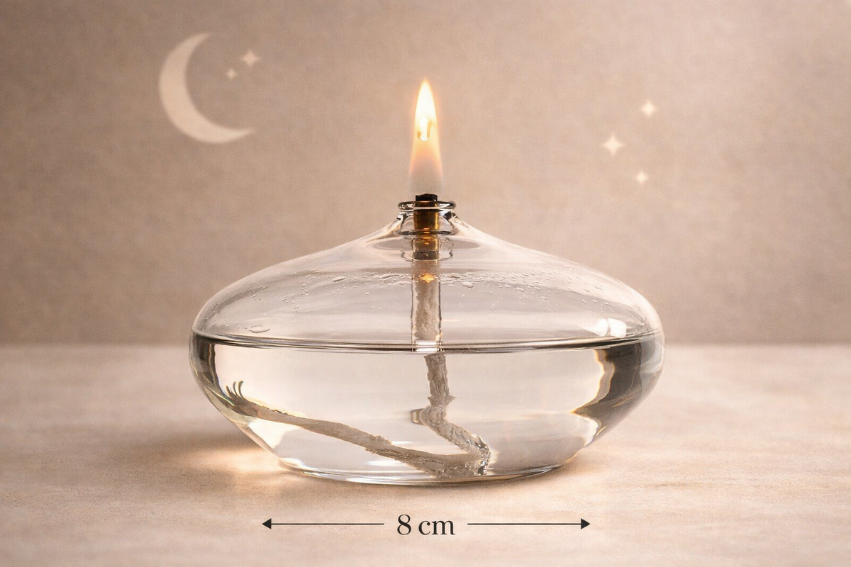 ElunaLiving Aura Glazen Olielamp – Handgemaakt Design